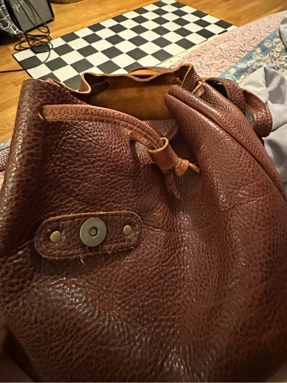 Portland Leather Goods Bucket Backpack- Nutmeg